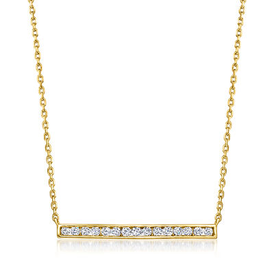 .25 ct. t.w. Lab-Grown Diamond Bar Necklace in 18kt Gold Over Sterling