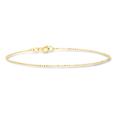 1mm 14kt Yellow Gold Diamond-Cut Bead Bracelet