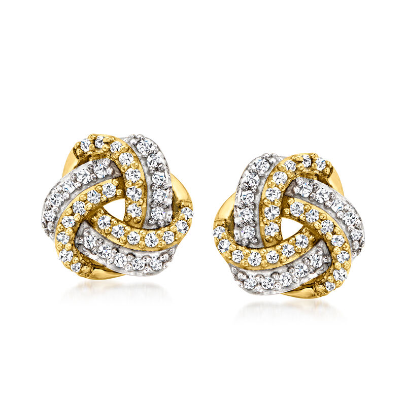 .20 ct. t.w. Diamond Love Knot Earrings in 10kt Two-Tone Gold image number 0