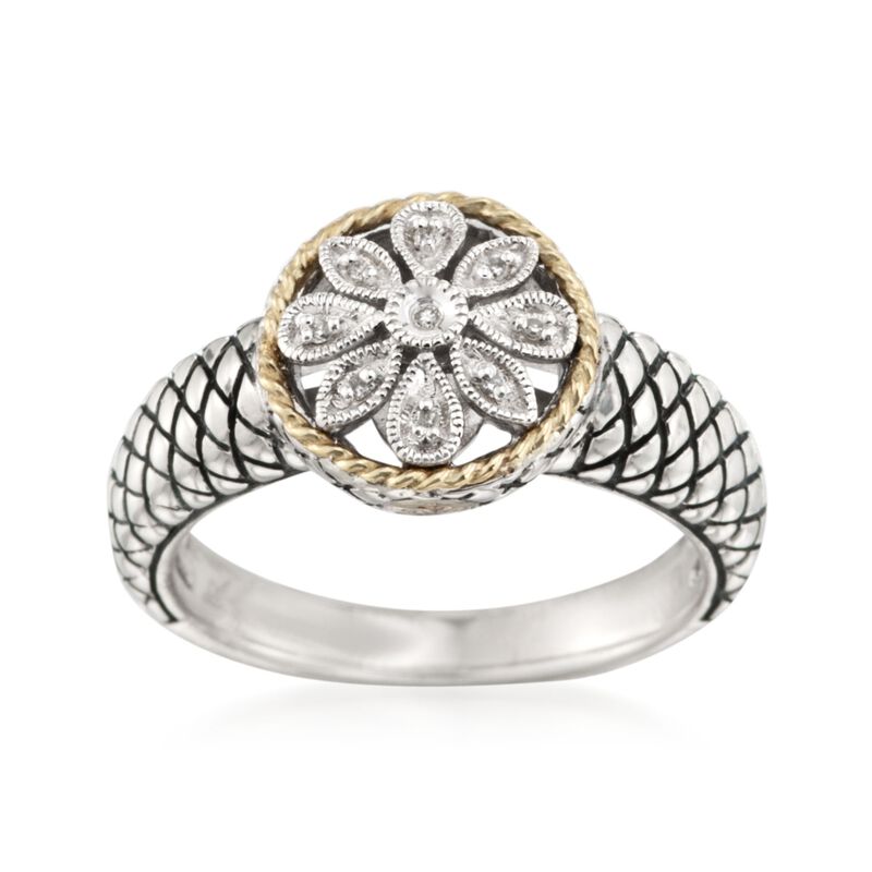 Andrea Candela "Andrea II" Sterling Silver Ring with Diamonds and 18kt Gold image number 0