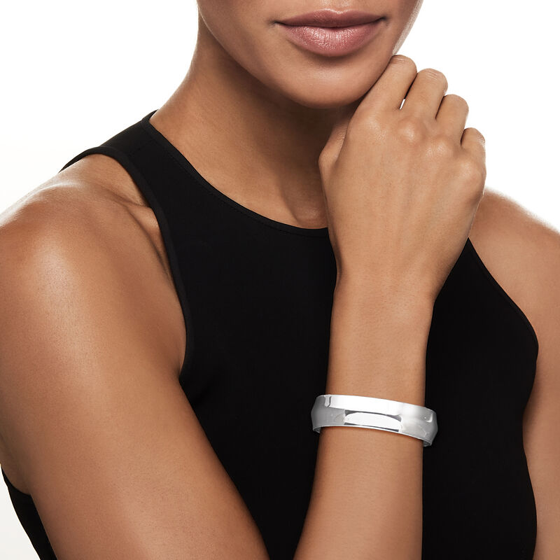 Italian Sterling Silver Knife-Edge Cuff Bracelet image number 1