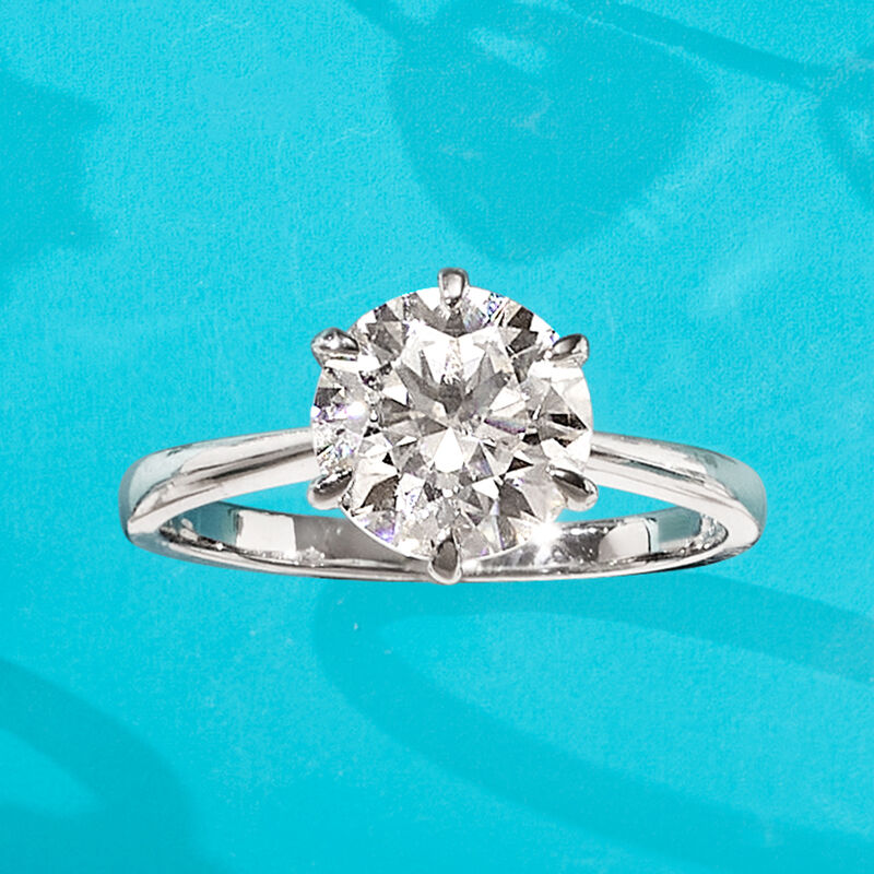 2.00 Carat Moissanite Solitaire Ring in Sterling Silver image number 4