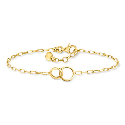 Italian 18kt Gold Over Sterling Double-Circle Bracelet