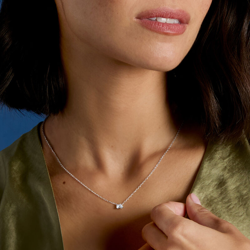 .20 ct. t.w. Lab-Grown Diamond Toi et Moi Necklace in 14kt White Gold. 16&quot; image number 2