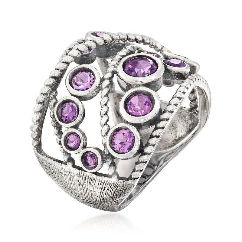 1.20 ct. t.w. Amethyst Ring in Sterling Silver image number 2