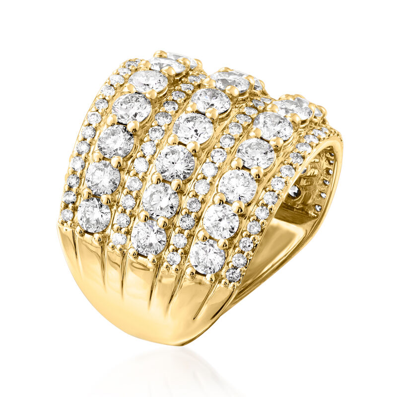4.00 ct. t.w. Diamond Multi-Row Ring in 14kt Yellow Gold image number 2
