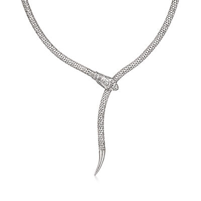 Italian Sterling Silver Adjustable Snake Necklace