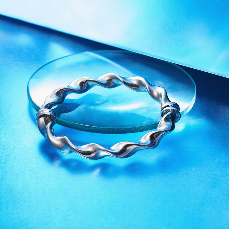 Italian Sterling Silver Twisted Bangle Bracelet image number 2