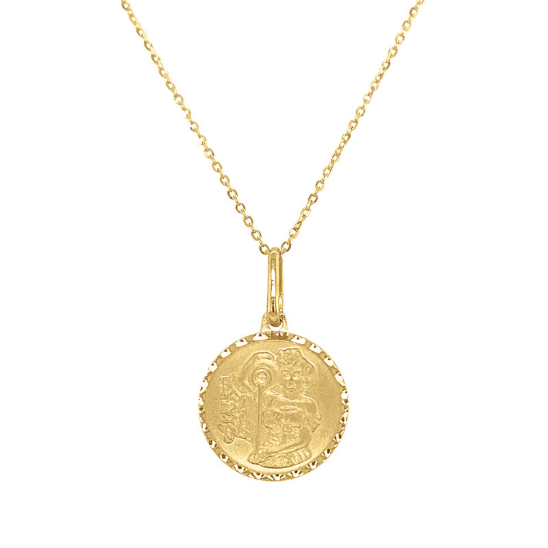 Italian 14kt Yellow Gold Zodiac Coin Pendant Necklace image number 1