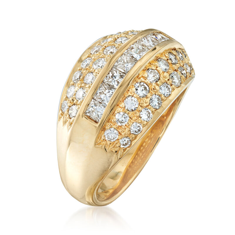 C. 1990 Vintage 1.60 ct. t.w. Diamond Ring in 18kt Yellow Gold. Size 8 image number 2