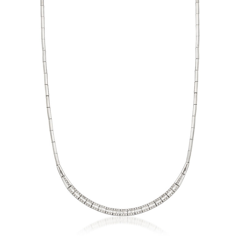 C. 1990 Vintage 1.10 Diamond 18kt White Gold Necklace. 15.5&quot; image number 1