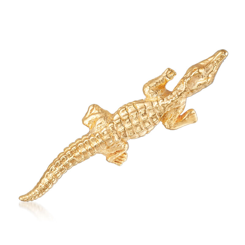 Italian 14kt Yellow Gold Alligator Pin image number 0
