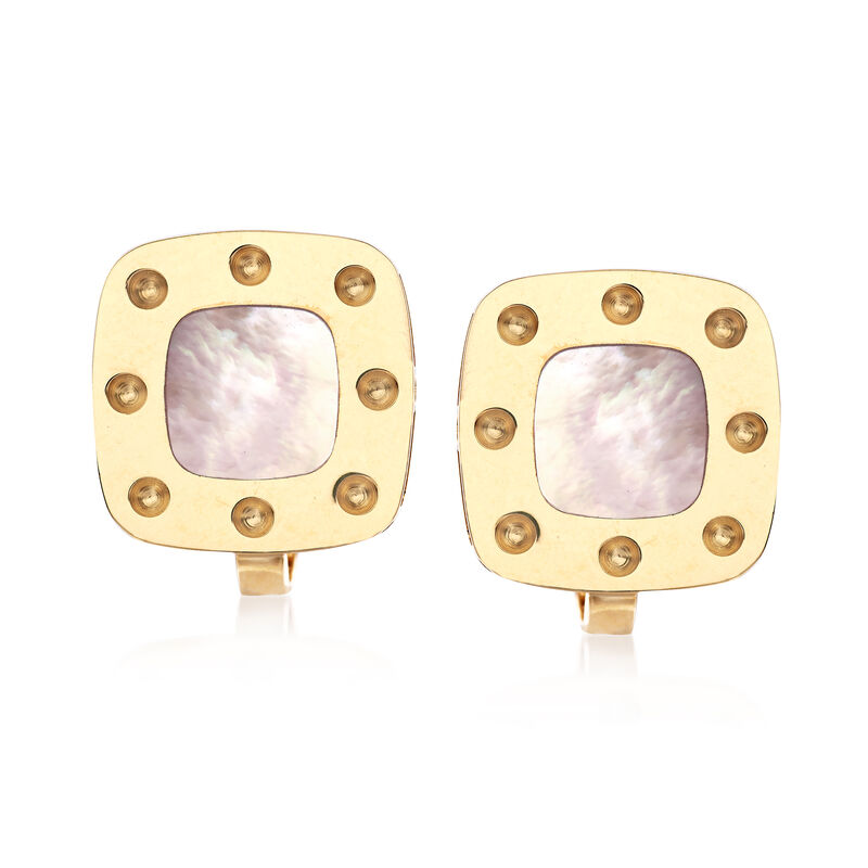Roberto Coin &quot;Pois Moi&quot; 18kt Yellow Gold and Mother-Of-Pearl Earrings image number 0