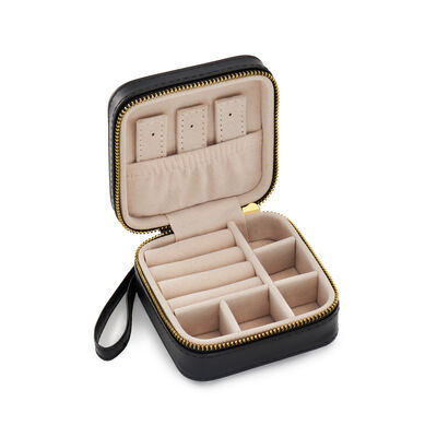 Ross-Simons Black Faux Leather Jewelry Travel Case