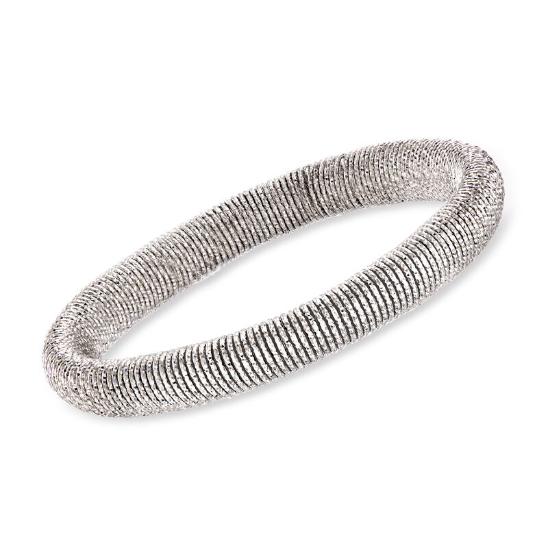 Italian Sterling Silver Wire Stretch Bangle Bracelet image number 0