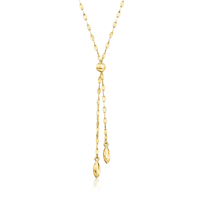 Italian 10kt Yellow Gold Lumachina-Chain Lariat Necklace. 20&quot; image number 1