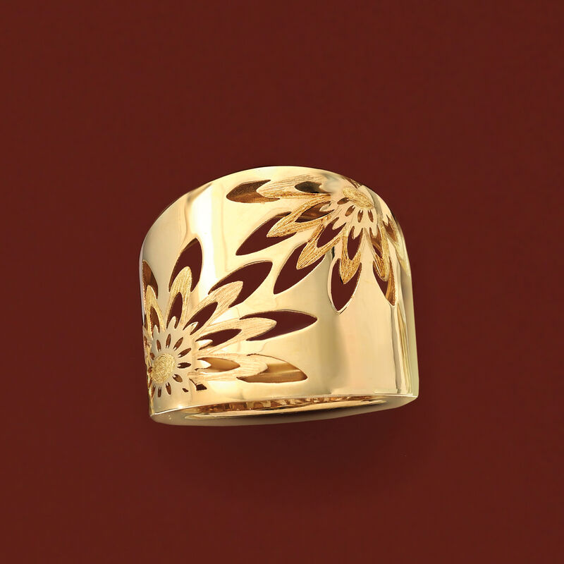 Italian 14kt Yellow Gold Openwork Floral Ring image number 5