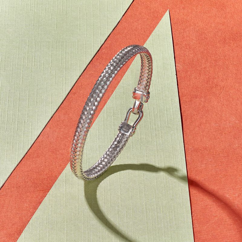 Italian Sterling Silver Horsebit Bracelet. 7.5&quot; image number 2