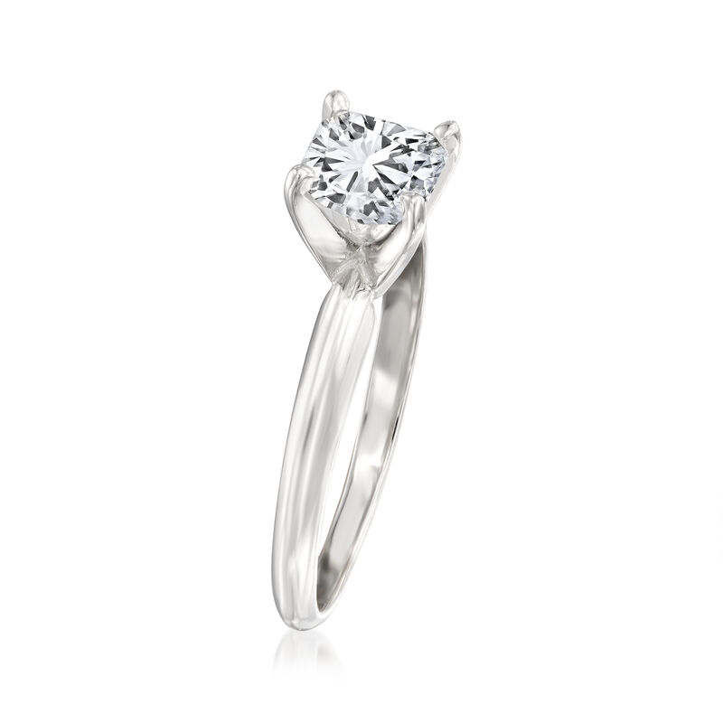 1.00 Carat Certified Diamond Solitaire Ring in 14kt White Gold image number 2