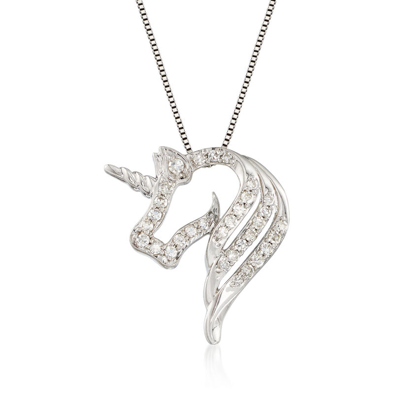 .25 ct. t.w. Diamond Open-Space Unicorn Necklace in Sterling Silver image number 0