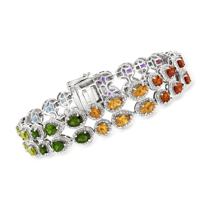 14.70 ct. t.w. Multi-Gemstone Bracelet in Sterling Silver image number 0