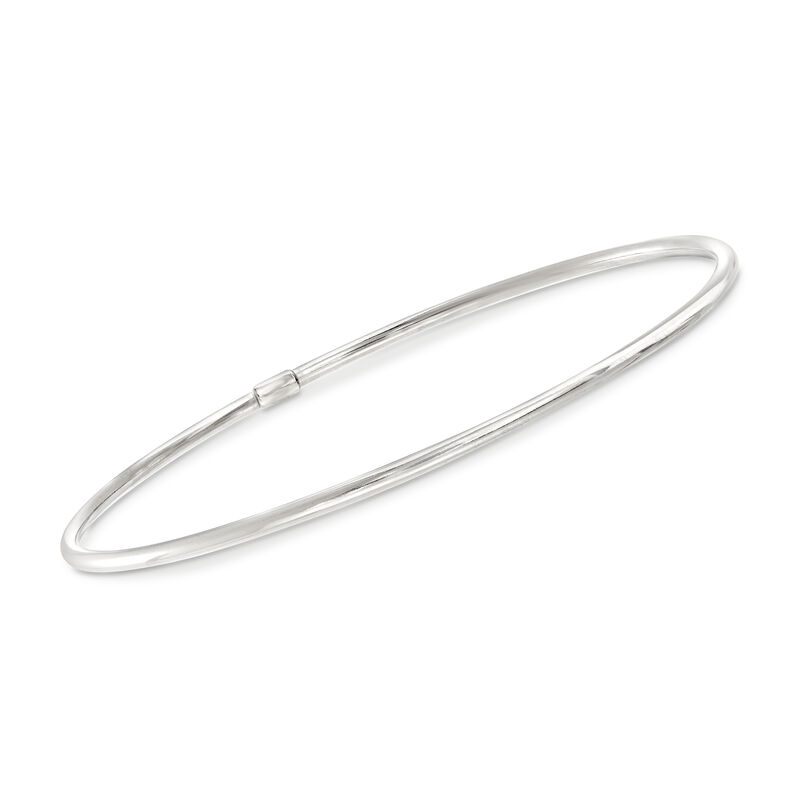 Italian Multi-Toned Sterling Silver Jewelry Set: Three Polished Bangle Bracelets image number 4