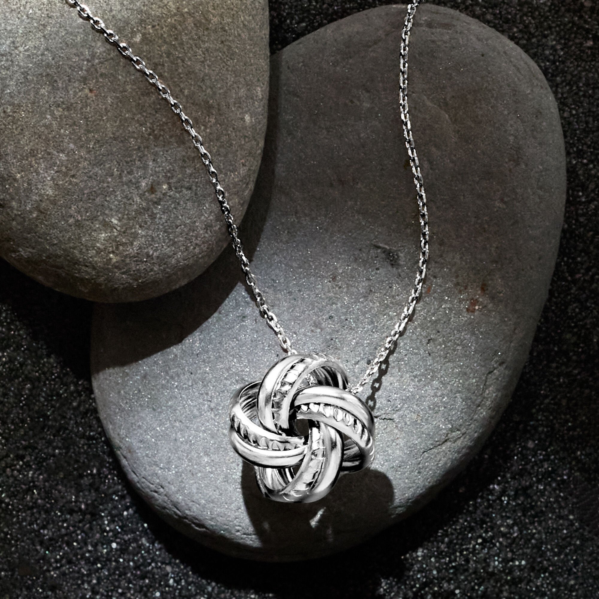 Love knot necklace silver sale