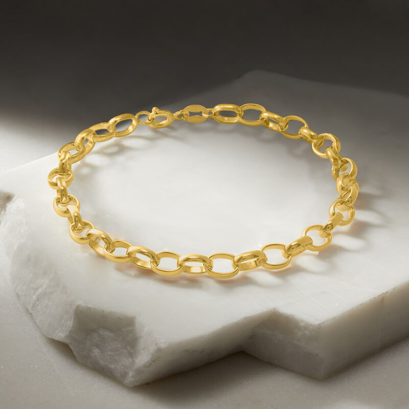 Italian 14kt Yellow Gold Cable-Link Bracelet image number 3