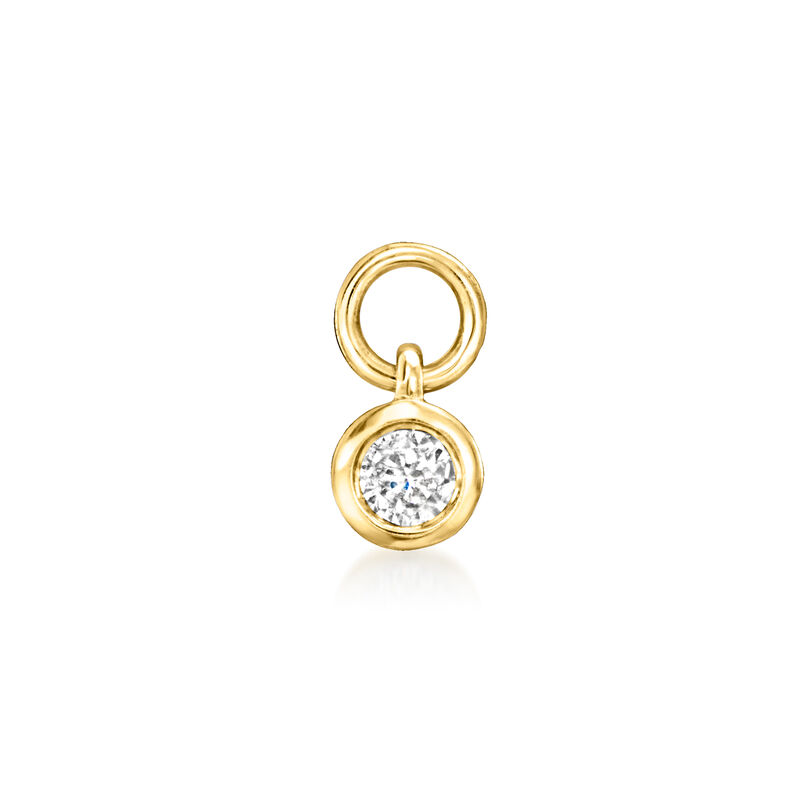 Bezel-Set Diamond Hoop Charms in 14kt Yellow Gold image number 0