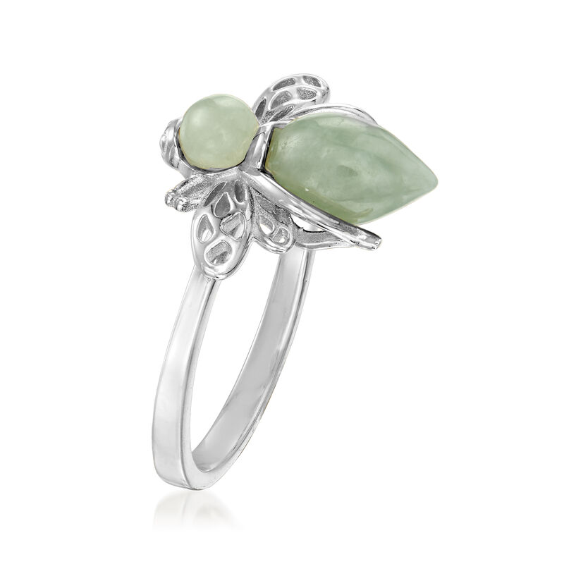 Jade Bumblebee Ring in Sterling Silver image number 2