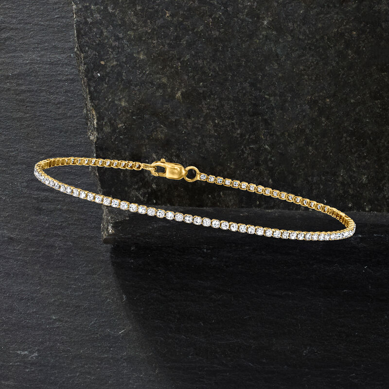 1.00 ct. t.w. Diamond Tennis Bracelet in 14kt Yellow Gold. 7&quot; image number 3
