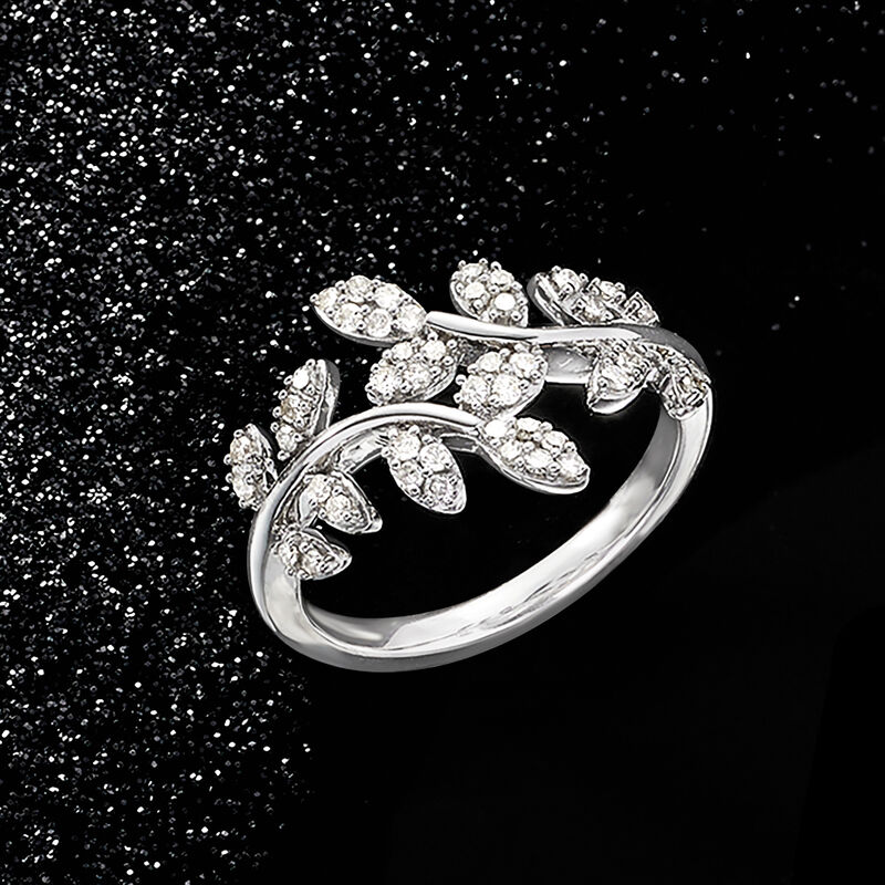 .33 ct. t.w. Diamond Vine Ring in Sterling Silver image number 3