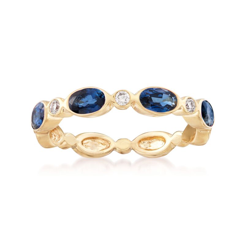 1.40 ct. t.w. Sapphire and Diamond Accent Ring in 14kt Yellow Gold image number 0