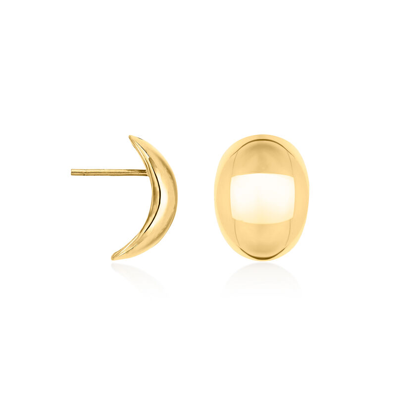 Italian 14kt Yellow Gold Dome Earrings image number 0