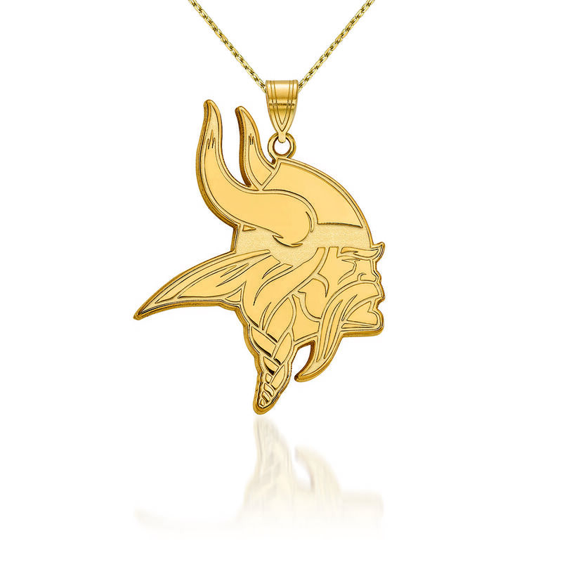 14kt Yellow Gold NFL Minnesota Vikings Pendant Necklace. 18&quot; image number 0