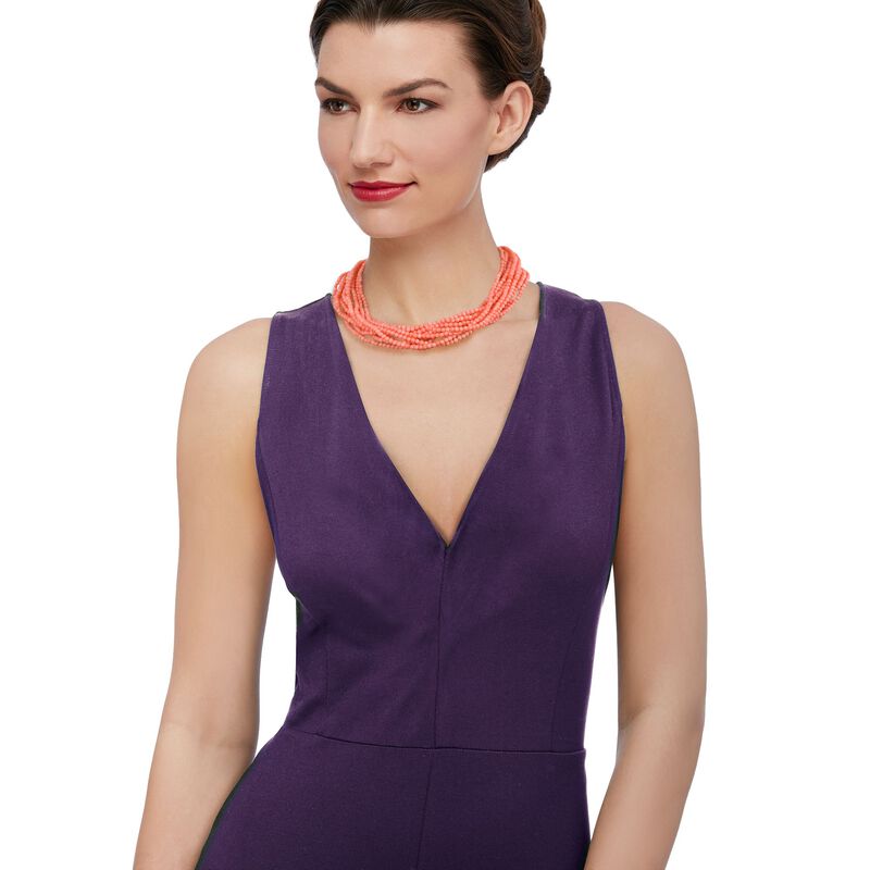 Multi-Strand Coral Bead Necklace in 18kt Gold Over Sterling Silver image number 1