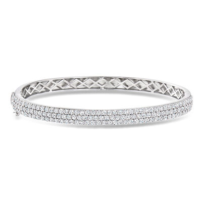 3.00 ct. t.w. Pave Lab-Grown Diamond Bangle Bracelet in Sterling Silver