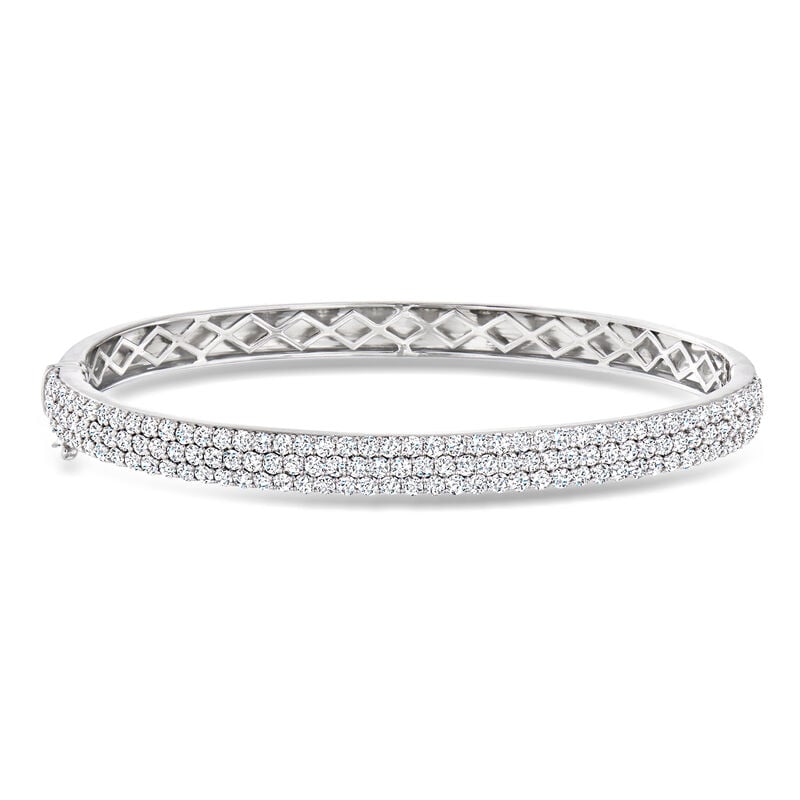 3.00 ct. t.w. Pave Lab-Grown Diamond Bangle Bracelet in Sterling Silver. 7" image number 0