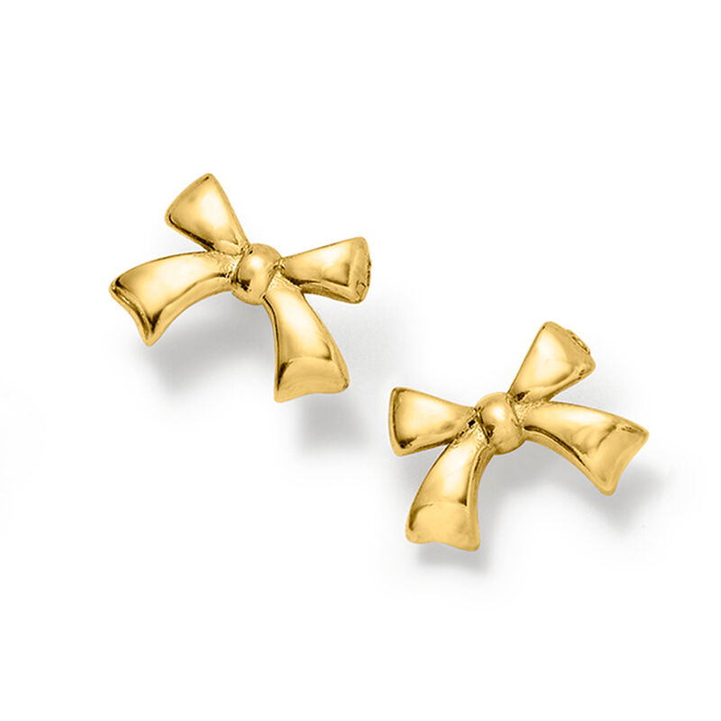 14kt Yellow Gold Bow Earrings  image number 2