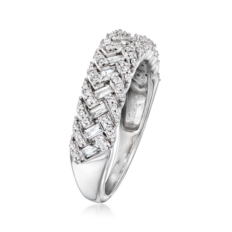 .50 ct. t.w. Diamond Basketweave Ring in 14kt White Gold. Size 8 image number 2