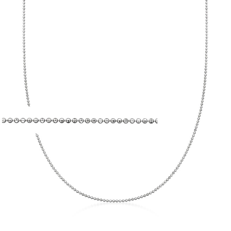 Italian 1mm Sterling Silver Adjustable Bead-Chain Necklace image number 1