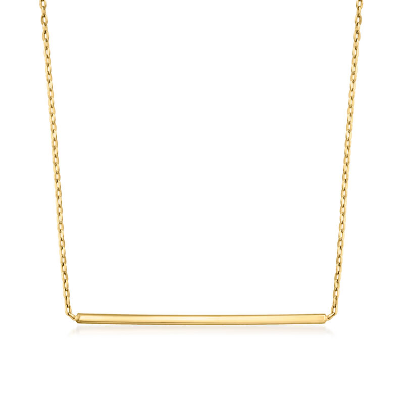 Italian 14kt Yellow Gold Bar Necklace. 16&quot; image number 0