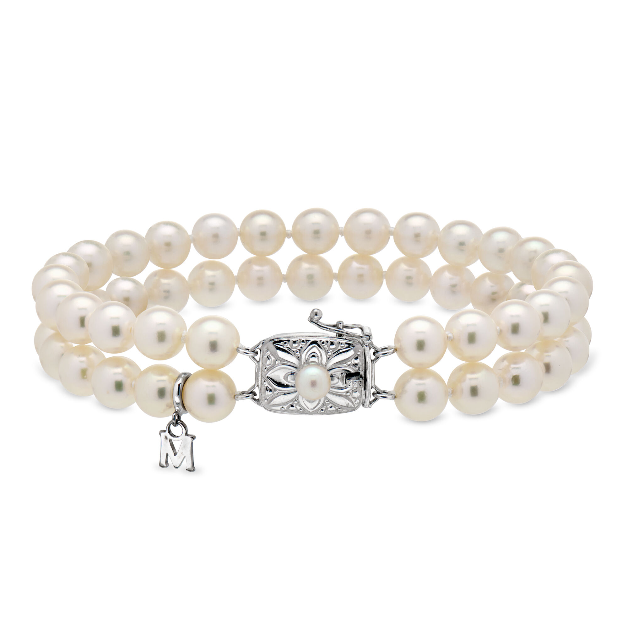 C. 1980 Vintage Mikimoto 4mm Cultured Pearl Two-Strand Bracelet in