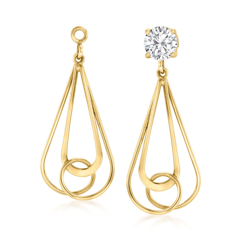 14kt Yellow Gold Looped Teardrop Earring Jackets image number 0