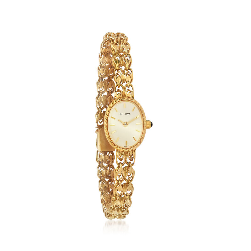 C. 1990 Vintage Bulova Women's Watch in 14kt Yellow Gold image number 0