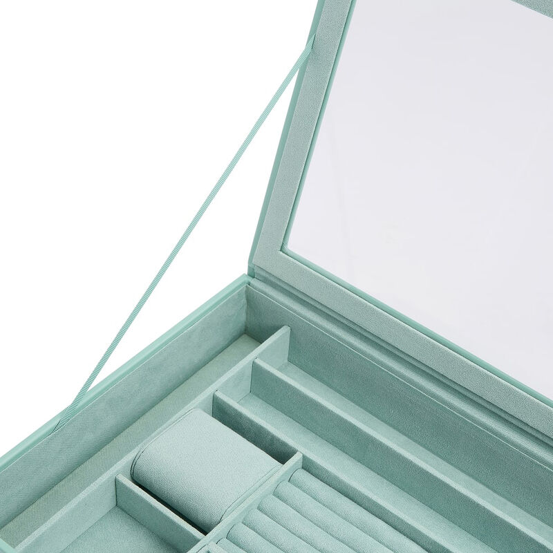 WOLF &quot;Sophia&quot; Jade Leather Jewelry Box with Window image number 6