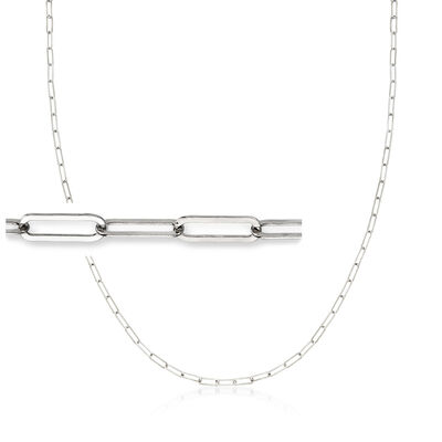 2-In-1 Italian Sterling Silver Paper Clip Link Necklace and Eyeglass Chain