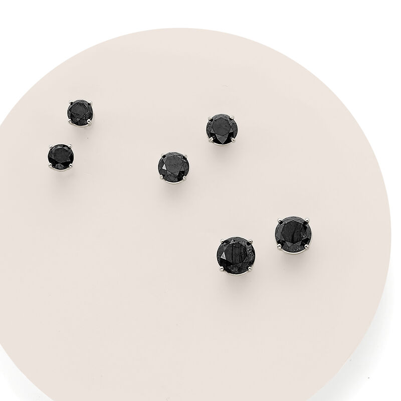 1.00 ct. t.w. Black Diamond Stud Earrings in 14kt White Gold image number 2
