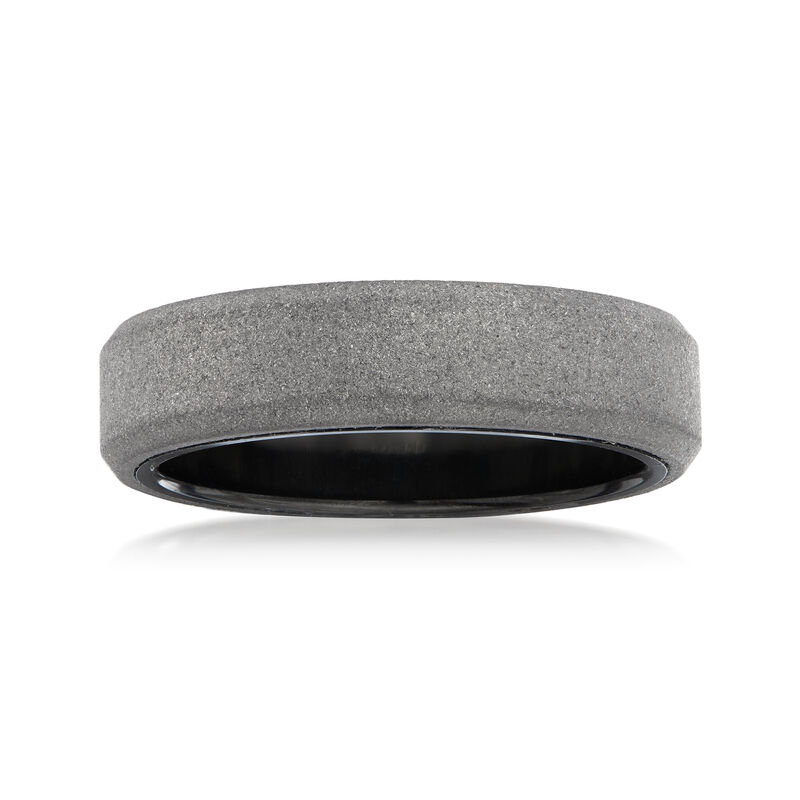 Men's 6mm Gray Tungsten Carbide Wedding Band image number 0