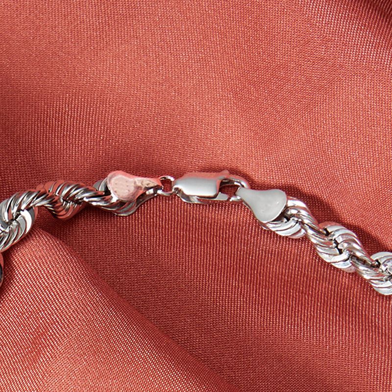5.8mm Sterling Silver Rope Chain Necklace image number 3